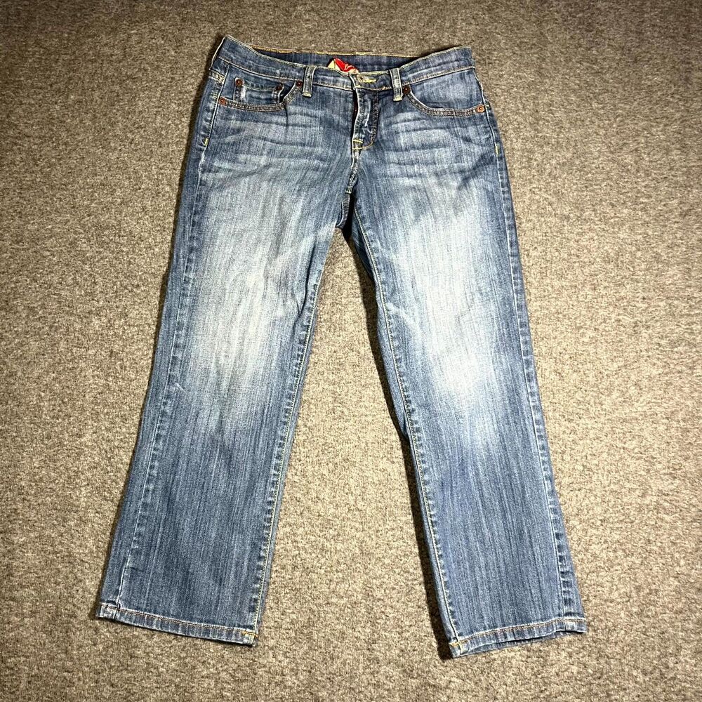 Lucky Brand Dungarees Classic Rider Crop Jeans Light Wash Denim Womens Size 4/27